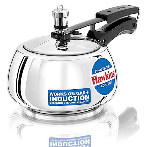 Hawkins Stainless Steel Contura (SSC20) 2 L Induction Bottom Pressure Cooker  (Stainless Steel) की तस्वीर