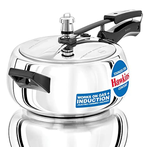 Picture of Hawkins Stainless Steel Contura (SSC35) 3.5 L Induction Bottom Pressure Cooker  (Stainless Steel)