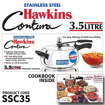 Picture of Hawkins Stainless Steel Contura (SSC35) 3.5 L Induction Bottom Pressure Cooker  (Stainless Steel)