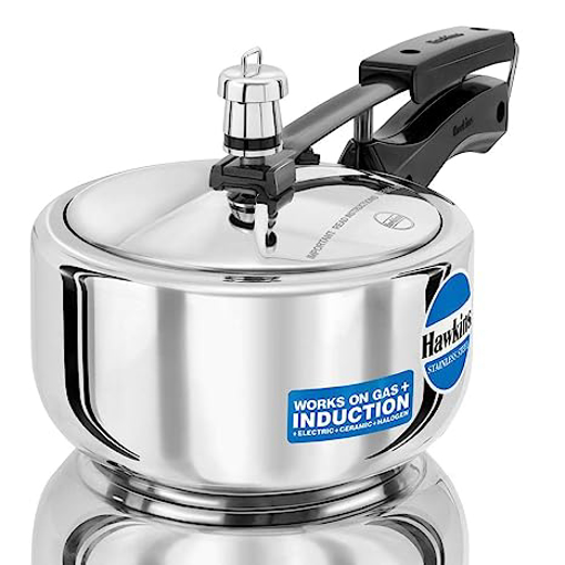 Picture of Hawkins Stainless Steel Induction Compatible Inner Lid Pressure Cooker, 2 Litre, Silver (HSS20)