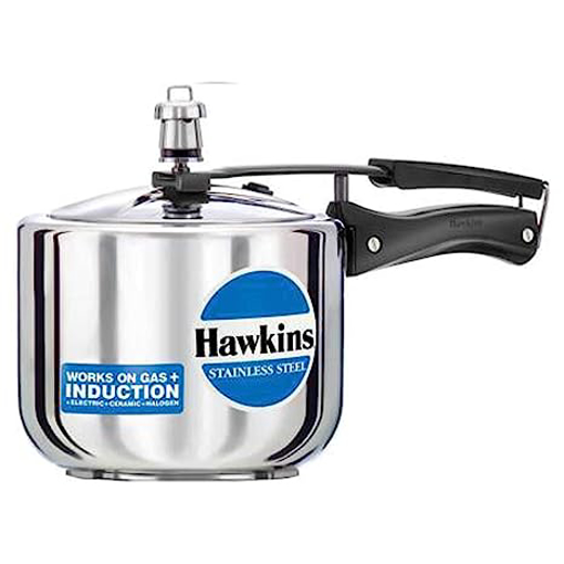 Picture of Hawkins Stainless Steel Tall (HSS3T) 3 L Induction Bottom Pressure Cooker  (Stainless Steel)