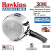 Picture of Hawkins 3 Litre Inner Lid Pressure Cooker, Stainless Steel Cooker, Wide Design Pan Cooker, Induction Cooker, Silver (HSS3W)