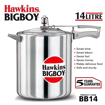 Hawkins Bigboy Aluminium Inner Lid Pressure Cooker, 14 Litre, Silver (BB14) की तस्वीर