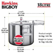 Picture of Hawkins Bigboy (BB18) 18 L Pressure Cooker  (Aluminium)