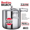 Hawkins Bigboy Aluminium Inner Lid Pressure Cooker, 22 Litre, Silver (BB22) की तस्वीर