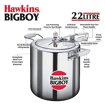 Picture of Hawkins Bigboy Aluminium Inner Lid Pressure Cooker, 22 Litre, Silver (BB22)