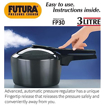 Picture of Hawkins Futura 3 Litre Pressure Cooker, Hard Anodised Inner Lid Pressure Cooker, Pan Cooker, Black (FP30)