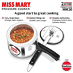 Picture of Hawkins 2 Litre Miss Mary Pressure Cooker, Small Inner Lid Cooker, Silver (MM20)