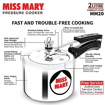 Picture of Hawkins 2 Litre Miss Mary Pressure Cooker, Small Inner Lid Cooker, Silver (MM20)