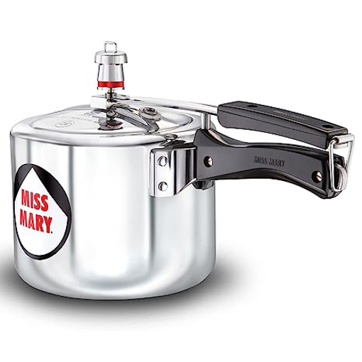 Picture of Hawkins 3 Litre Miss Mary Aluminium Pressure Cooker, Inner Lid Cooker, Silver (MM30)