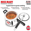 Hawkins 4 Litre Miss Mary Pressure Cooker, Inner Lid Cooker, Silver (MM40) की तस्वीर