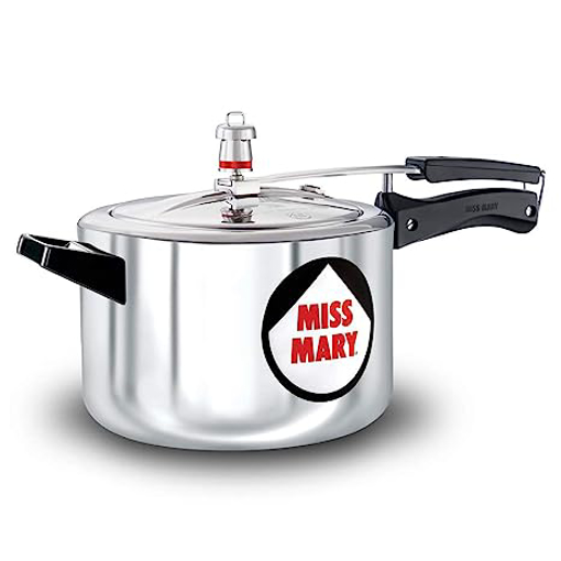 Picture of Hawkins 5 Litre Miss Mary Aluminium Pressure Cooker, Inner Lid Cooker, Silver (MM50)