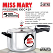 Picture of Hawkins 5 Litre Miss Mary Aluminium Pressure Cooker, Inner Lid Cooker, Silver (MM50)