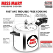 Picture of Hawkins 6 Litre Miss Mary Pressure Cooker, Inner Lid Cooker, Silver (MM60)