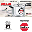 Picture of Hawkins Miss Mary (MM85) 8.5 L Pressure Cooker  (Aluminium)