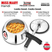 Picture of Hawkins Miss Mary Aluminium Inner Lid Handi Pressure Cooker, 3 Litre, Silver (MMH30)