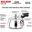 Picture of Hawkins Miss Mary Aluminium Inner Lid Handi Pressure Cooker, 3 Litre, Silver (MMH30)