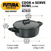 Hawkins Futura 2 Litre Cook n Serve Bowl, Hard Anodised Saucepan with Hard Anodised Lid, Sauce Pan for Cooking and Serving, Black (ACB20), Aluminium की तस्वीर