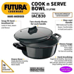 Picture of Hawkins Futura 3 Litre Cook n Serve Bowl, Hard Anodised Saucepan with Hard Anodised Lid, Induction Pan, Sauce Pan for Cooking and Serving, Black (IACB30) (Aluminium)