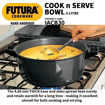 Picture of Hawkins Futura 3 Litre Cook n Serve Bowl, Hard Anodised Saucepan with Hard Anodised Lid, Induction Pan, Sauce Pan for Cooking and Serving, Black (IACB30) (Aluminium)