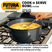 Picture of Hawkins Futura Hard Anodised Cook-n-Serve Bowl 5 L, 23 cm, 4.06 mm, Aluminium, Black