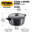 Picture of Hawkins Hard Anodised Cook n Serve Bowl (ACB60) Sauce Pan 27 cm diameter with Lid 6 L capacity  (Hard Anodised)