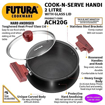 Hawkins Futura 2 Litre Cook n Serve Handi, Hard Anodised Biryani Handi with Glass Lid, Saucepan, Sauce Pan, Black (ACH20G) की तस्वीर