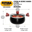 Hawkins Futura 2 Litre Cook n Serve Handi, Hard Anodised Biryani Handi with Glass Lid, Saucepan, Sauce Pan, Black (ACH20G) की तस्वीर