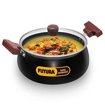 Hawkins Futura 3 Litre Cook n Serve Handi, Hard Anodised Biryani Handi with Glass Lid, Induction Saucepan, Sauce Pan, Black (ACH30G) की तस्वीर