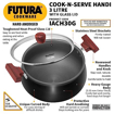 Hawkins Futura 3 Litre Cook n Serve Handi, Hard Anodised Biryani Handi with Glass Lid, Induction Saucepan, Sauce Pan, Black (ACH30G) की तस्वीर