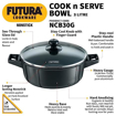 Picture of Hawkins Futura 3 Litre Cook n Serve Bowl, Non Stick Saucepan with Glass Lid, Sauce Pan for Cooking and Serving, Black (NCB30G)