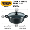 Picture of Hawkins Futura 3 Litre Cook n Serve Bowl, Non Stick Saucepan with Glass Lid, Sauce Pan for Cooking and Serving, Black (NCB30G)