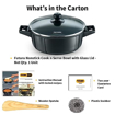 Picture of Hawkins Futura 3 Litre Cook n Serve Bowl, Non Stick Saucepan with Glass Lid, Sauce Pan for Cooking and Serving, Black (NCB30G)