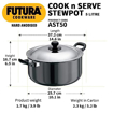 Hawkins Futura 5 Litre Cook n Serve Stewpot, Hard Anodised Sauce Pan with Stainless Steel Lid, Cooking Pot with Two Handles, Black (AST50) की तस्वीर