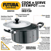 Picture of Hawkins Futura Nonstick Induction Compatible Cook-n-Serve Stewpot with Stainless Steel Lid Capacity 3 Litre Diameter 20 cm Thickness 3.25 mm Black (INST30)