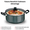 Picture of Hawkins Futura 3 Litre Cook n Serve Stewpot, Non Stick Pot with Glass Lid, Cooking Pot with Lid, Black (NST30G)