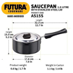 Futura Hard Anodised Saucepan 1.5L, 16 cm, 3.25 mm with SS Lid की तस्वीर