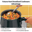 Picture of Futura Hard Anodised Handi (Saucepan) 2 L, 18 cm, 4.06 mm with Single Handle