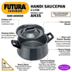 Picture of Hawkins Futura Hard Anodised Handi (Saucepan) 3 L, 21 cm, 4.06 mm with 2 Short Handles, Aluminium, Black