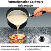 Picture of Hawkins Non Stick Saucepan (NS30S) Sauce Pan 20 cm diameter with Lid 3 L capacity  (Hard Anodised, Non-stick)