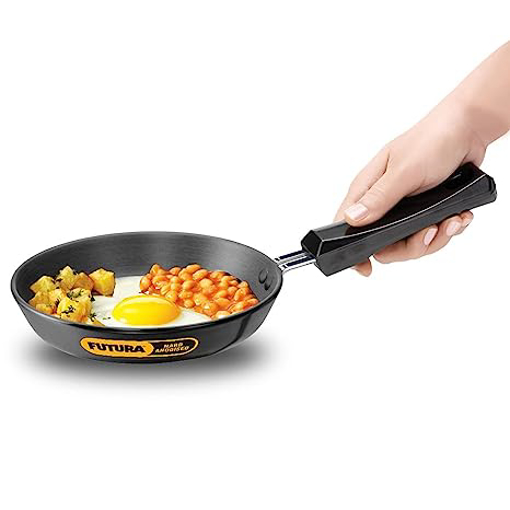 Picture of Hawkins Futura 18 cm Frying Pan, Hard Anodised Fry Pan, Small Frying Pan, Black (AF18)