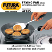 Picture of Hawkins Futura 18 cm Frying Pan, Hard Anodised Fry Pan with Stainless Steel Lid, Small Frying Pan, Black (AF18S)