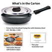 Picture of Hawkins Futura 22 cm Frying Pan, Hard Anodised Fry Pan with Glass Lid, Small Frying Pan, Black (AF22S)