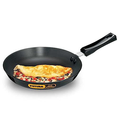 Picture of Hawkins Futura 25 cm Frying Pan, Hard Anodised Fry Pan, Black (AF25)