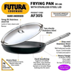 Picture of Hawkins Futura 30 cm Frying Pan, Hard Anodised Fry Pan with Stainless Steel Handle and Stainless Steel Lid, Big Frying Pan, Black (AF30S)