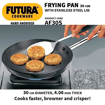 Picture of Hawkins Futura 30 cm Frying Pan, Hard Anodised Fry Pan with Stainless Steel Handle and Stainless Steel Lid, Big Frying Pan, Black (AF30S)