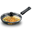 Picture of Hawkins Futura 22 cm Frying Pan, Hard Anodised Fry Pan with Glass Lid, Small Frying Pan, Black (AF22G)