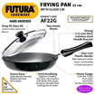 Picture of Hawkins Futura 22 cm Frying Pan, Hard Anodised Fry Pan with Glass Lid, Small Frying Pan, Black (AF22G)