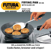 Picture of Hawkins Futura 22 cm Frying Pan, Hard Anodised Fry Pan with Glass Lid, Small Frying Pan, Black (AF22G)