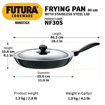 Picture of Hawkins Futura 30 cm Frying Pan, Non Stick Fry Pan with Stainless Steel Lid, Big Frying Pan, Black (NF30S)